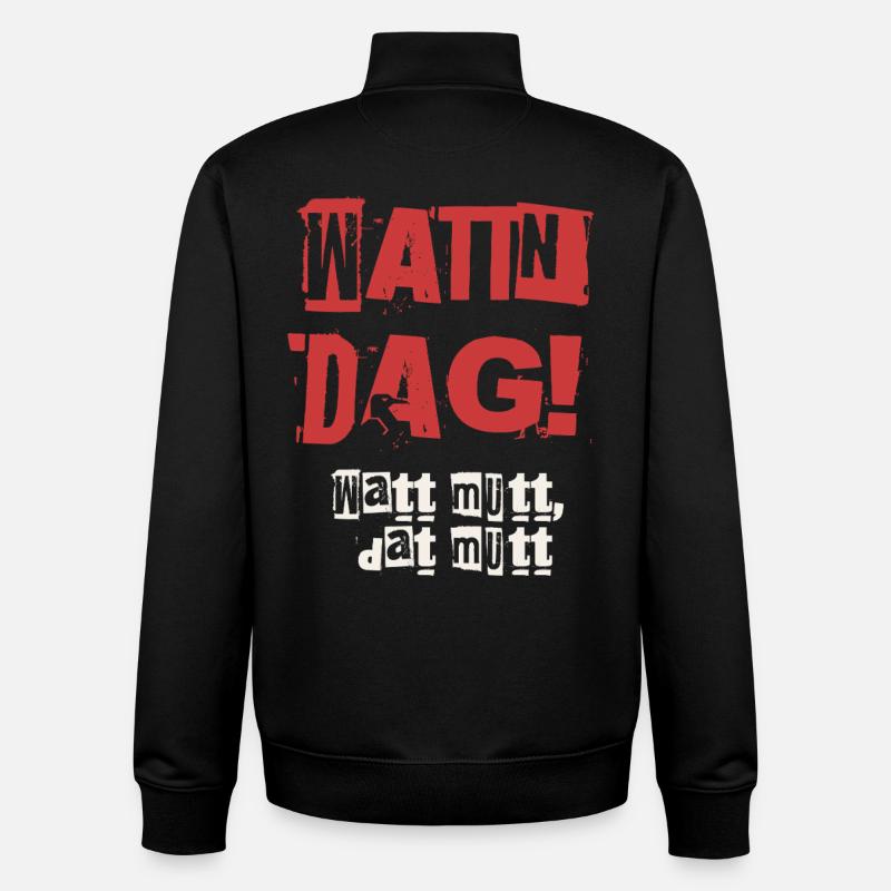 Wattn Dag Watt mutt dat mutt - Unisex Organic Zip Sweatshirt by Stanley/Stella - black