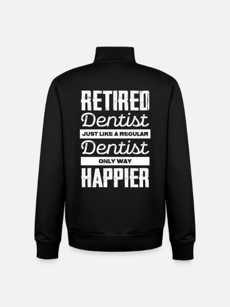 Retired Dentist: Happier Than Ever - Unisex Organic Zip Sweatshirt von Stanley/Stella - Schwarz