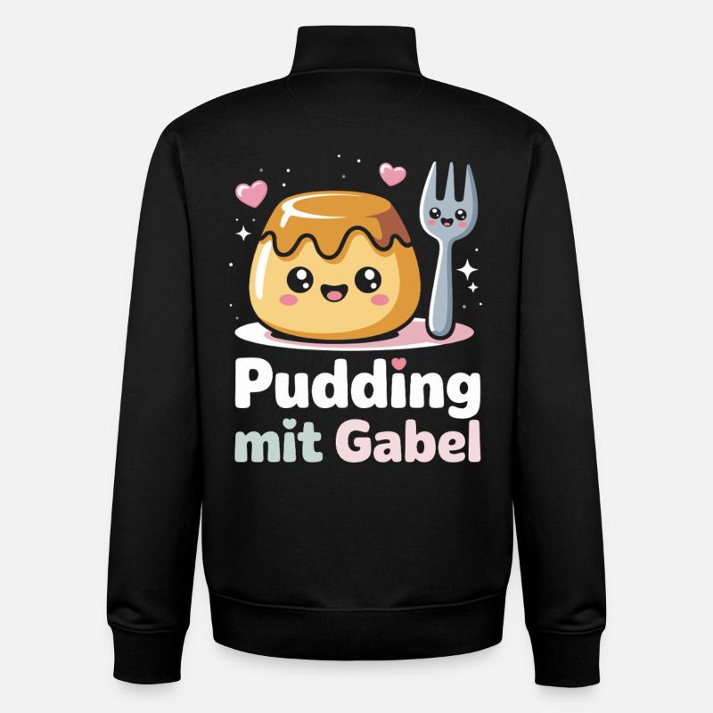Pudding Mit Gabel - Unisex Organic Zip Sweatshirt von Stanley/Stella - Schwarz