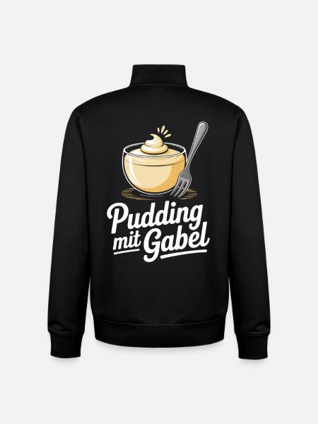 Pudding with fork - Unisex Organic Zip Sweatshirt by Stanley/Stella - black