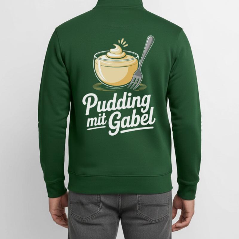 Pudding with fork Unisex Organic Zip Sweatshirt by Stanley/Stella