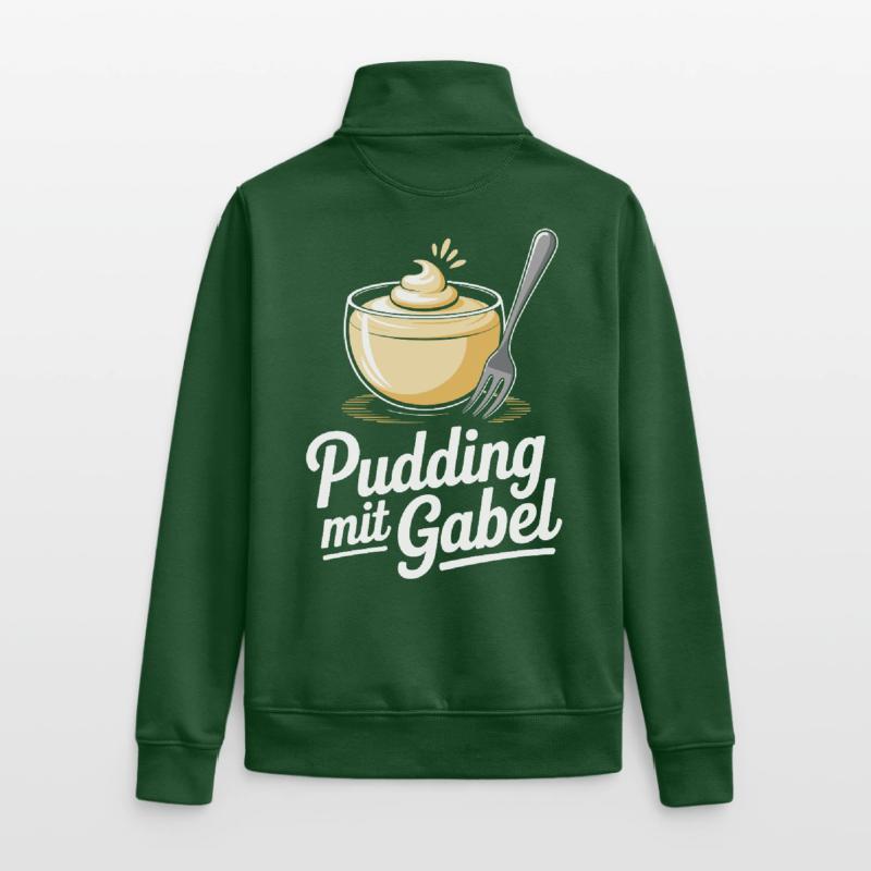 Pudding with fork Unisex Organic Zip Sweatshirt by Stanley/Stella