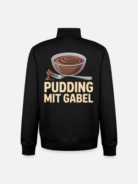 Pudding with fork - Unisex Organic Zip Sweatshirt by Stanley/Stella - black