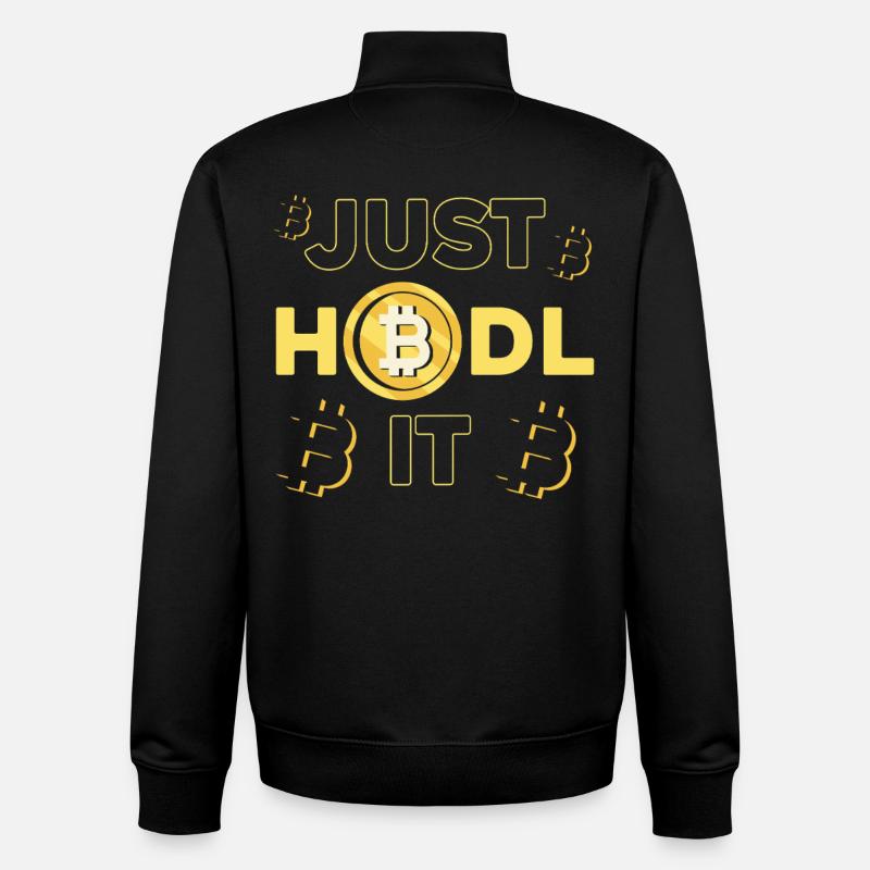 Just Hodl It Bitcoin Design - Unisex Organic Zip Sweatshirt by Stanley/Stella - black