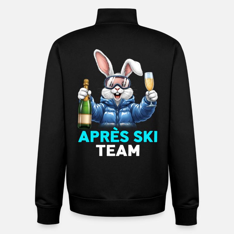 Après-ski bunny pink bunny - Unisex Organic Zip Sweatshirt by Stanley/Stella - black