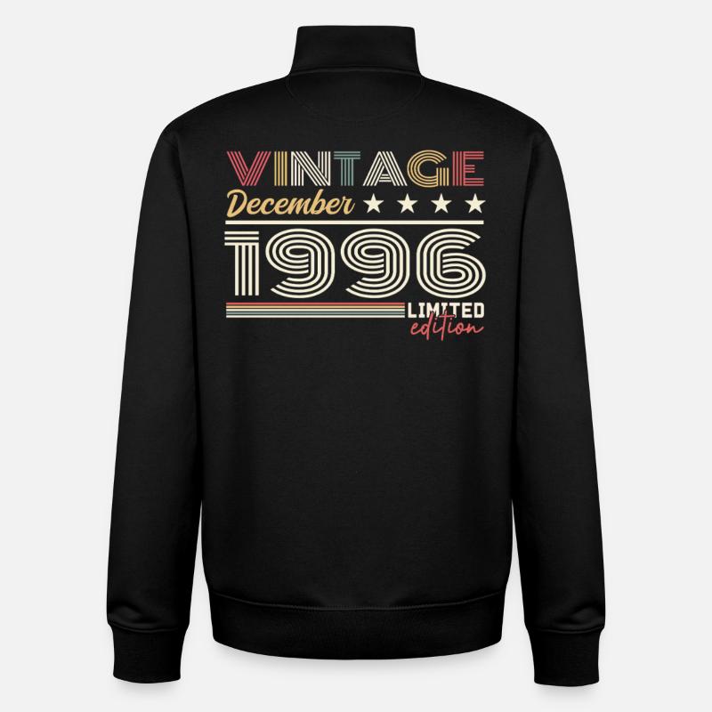 December 1996 Gift - Unisex Organic Zip Sweatshirt by Stanley/Stella - black