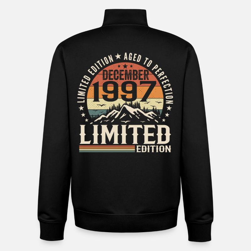 Décembre 1997 - Sweat zippé unisexe en coton bio Stanley/Stella - noir