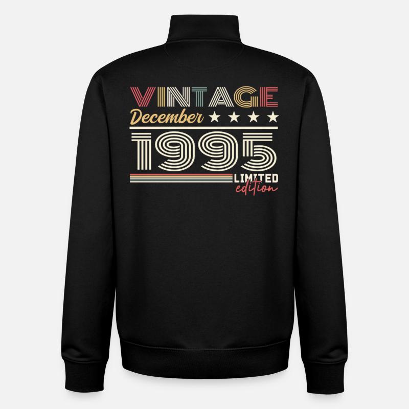 Cadeau Décembre 1995 - Sweat zippé unisexe en coton bio Stanley/Stella - noir