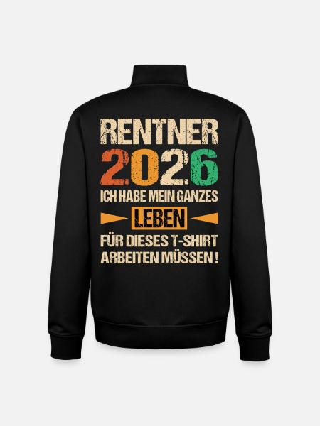 Rentner 2026 - Unisex Organic Zip Sweatshirt von Stanley/Stella - Schwarz
