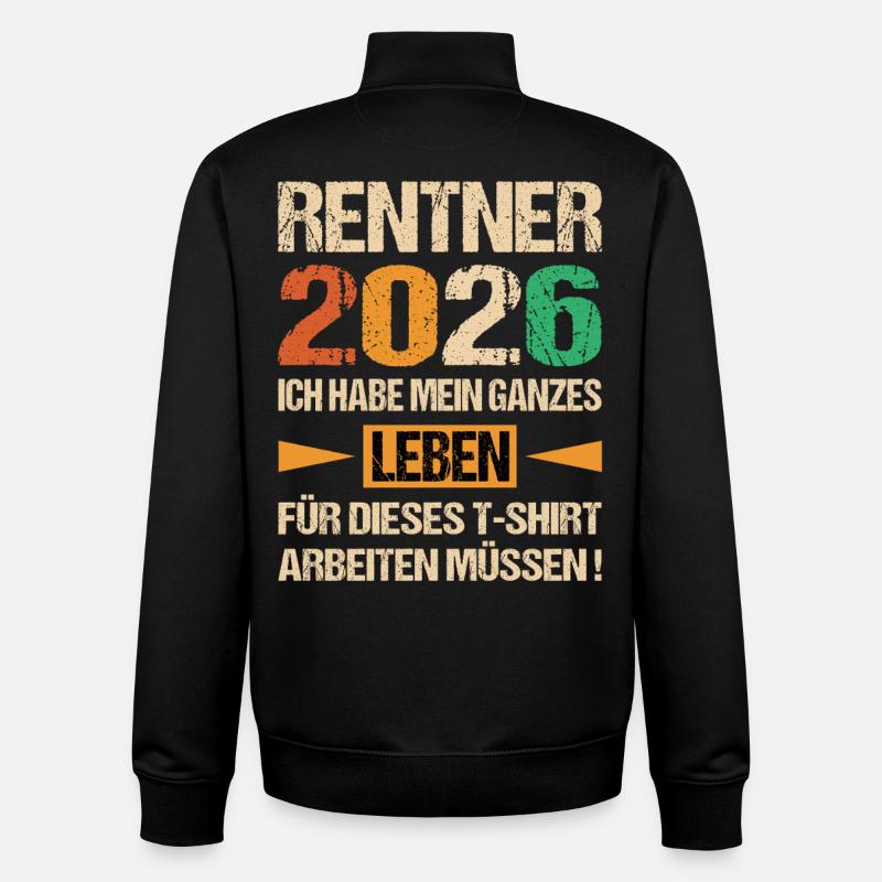 Rentner 2026  - Unisex Organic Zip Sweatshirt von Stanley/Stella - Schwarz