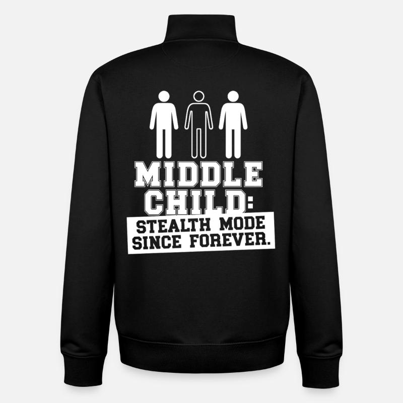 Milieu Enfant Milieu Frère Sœur - Sweat zippé unisexe en coton bio Stanley/Stella - noir