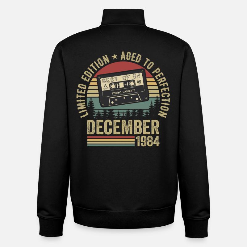 December 1984 - Anniversary December 1984 - Unisex Organic Zip Sweatshirt by Stanley/Stella - black