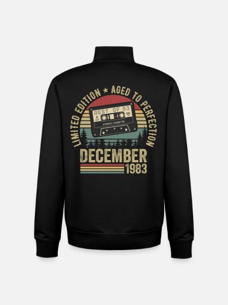 December 1983 - Anniversary December 1983 - Unisex Organic Zip Sweatshirt by Stanley/Stella - black