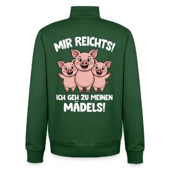 Farmer I've had enough, I'm going to my girls - Unisex Organic Zip Sweatshirt by Stanley/Stella - bottle green - Back - AI Model Male 185 dark (185cm)