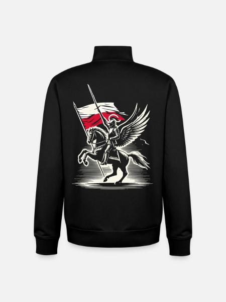 Polish Winged Hussar Knight Art - Unisex Organic Zip Sweatshirt by Stanley/Stella - black