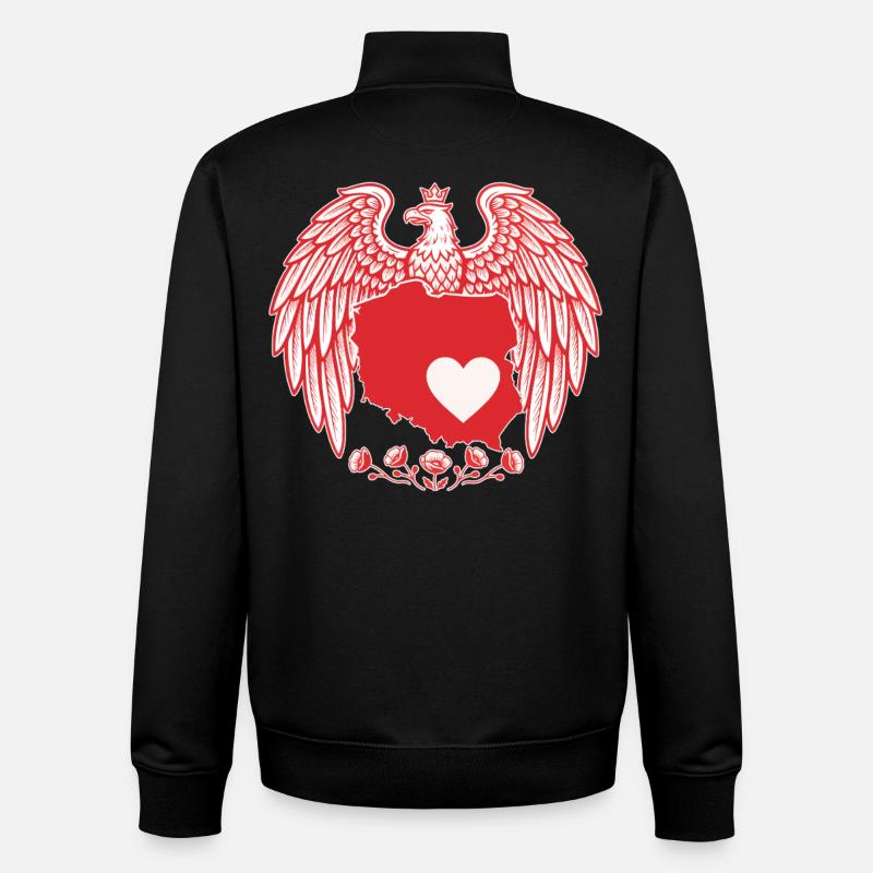 Polnisches Adlerherz Kartendesign - Unisex Organic Zip Sweatshirt von Stanley/Stella - Schwarz
