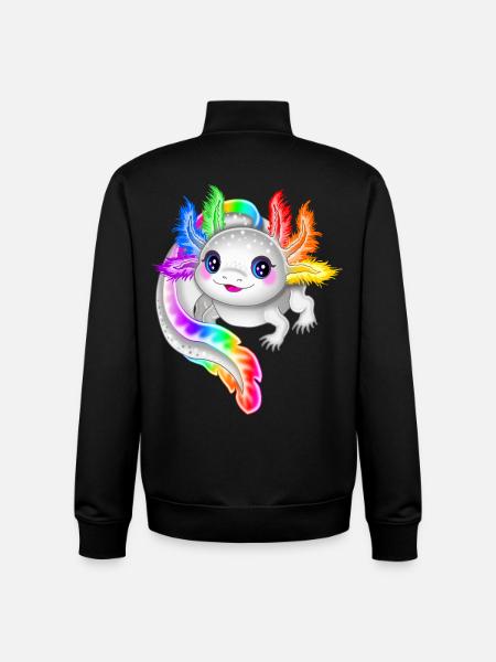Regenbogen bunter Axolotl - Unisex Organic Zip Sweatshirt von Stanley/Stella - Schwarz