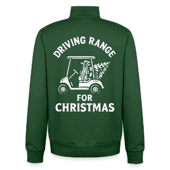 Driving Range For Christmas Golf Fun - Unisex Organic Zip Sweatshirt by Stanley/Stella - bottle green - Back - AI Model Male 185 dark (185cm)