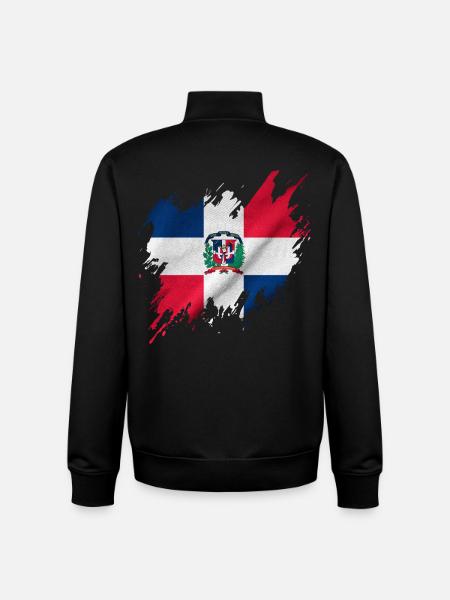 Dominican flag, torn style - Unisex Organic Zip Sweatshirt by Stanley/Stella - black