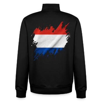 Holland flag, torn style - Unisex Organic Zip Sweatshirt by Stanley/Stella - black - Back - AI Model Male 185 light (185cm)