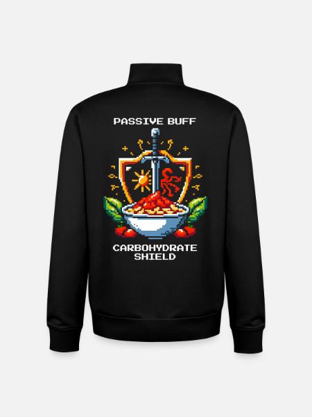 Carbohydrate Shield | Gamer Humor - Unisex Organic Zip Sweatshirt by Stanley/Stella - black
