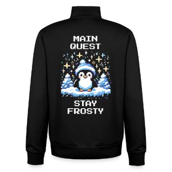 Stay Frosty | Hauptquest Winter Humor - Unisex Organic Zip Sweatshirt von Stanley/Stella - Schwarz - Hinten - AI Model Male 185 light (185cm)