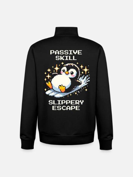 Slippery Escape | Penguin Skill Humor - Unisex Organic Zip Sweatshirt by Stanley/Stella - black