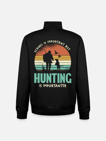 Hunting is important - Unisex Organic Zip Sweatshirt by Stanley/Stella - black