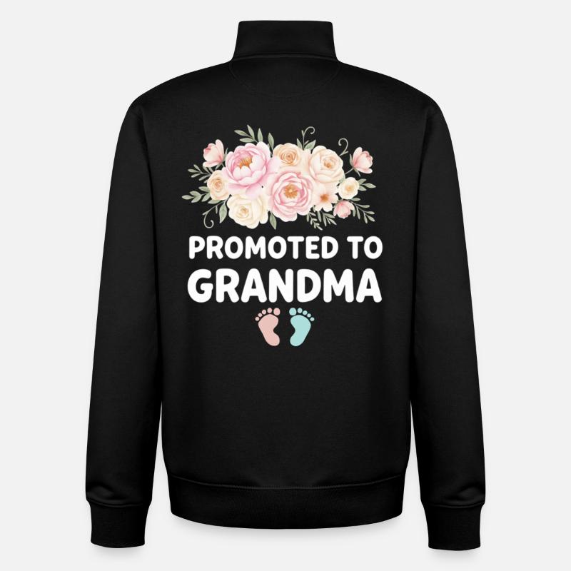 Mamie enceinte chargeant future grand-mère - Sweat zippé unisexe en coton bio Stanley/Stella - noir