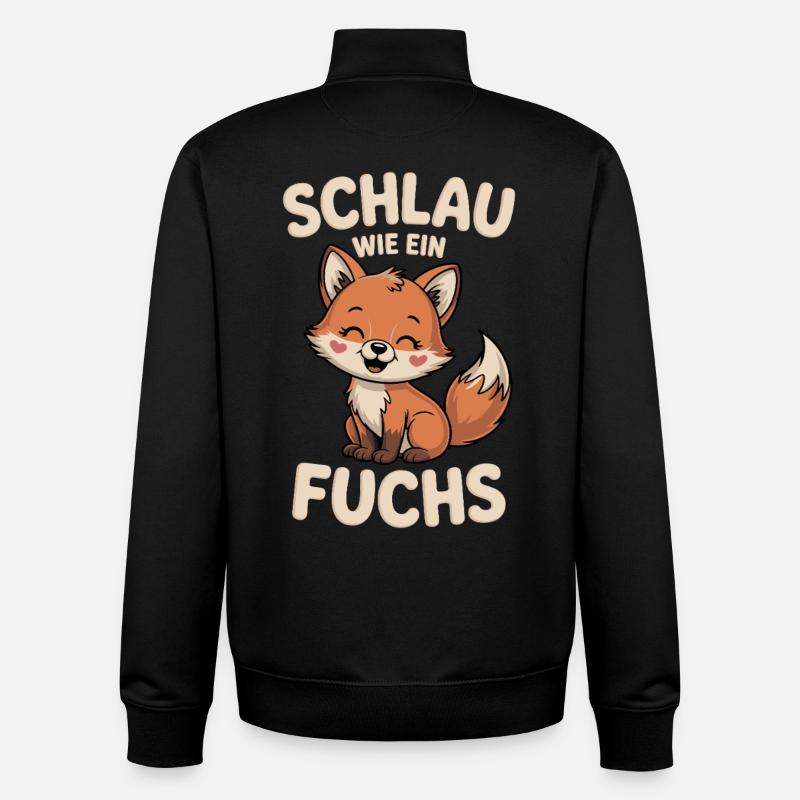 Smart as a fox cute - Unisex Organic Zip Sweatshirt by Stanley/Stella - black
