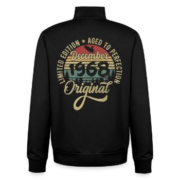 Dezember 1968 - Legende Seit Dezember 1968 - Unisex Organic Zip Sweatshirt von Stanley/Stella - Schwarz - Hinten - AI Model Male 185 light (185cm)