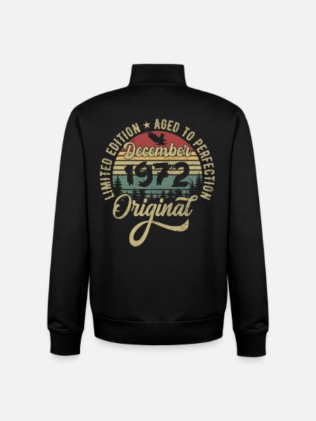 December 1972 - Legend since December 1972 - Unisex Organic Zip Sweatshirt by Stanley/Stella - black