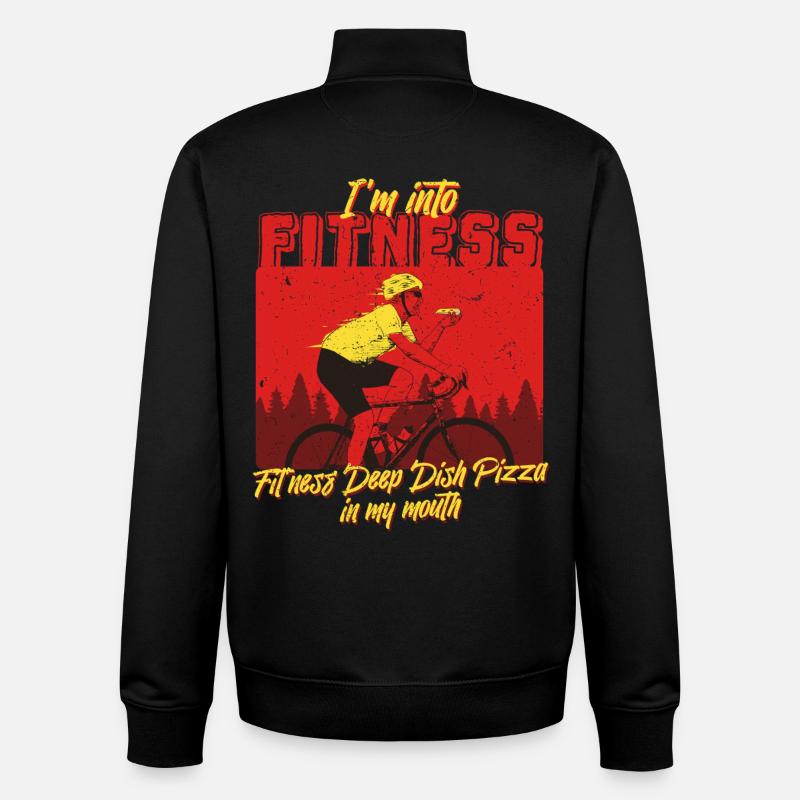 Deep Dish Pizza Chicargo - Unisex Organic Zip Sweatshirt by Stanley/Stella - black