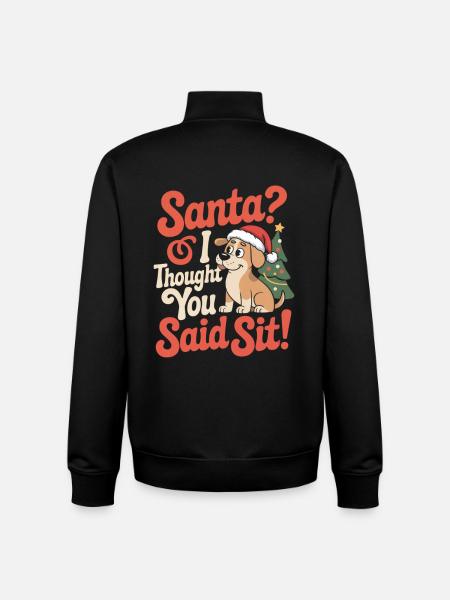 Funny Christmas Dog - Unisex Organic Zip Sweatshirt by Stanley/Stella - black
