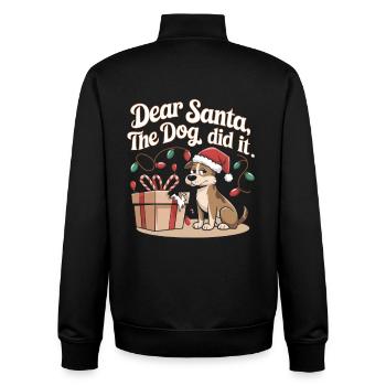 Chien de Noël Humour - Sweat zippé unisexe en coton bio Stanley/Stella - noir - Dos - AI Model Male 185 light (185cm)