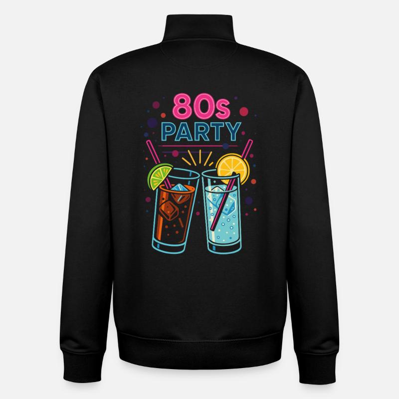 80s Party Neon Drinks - Unisex Organic Zip Sweatshirt von Stanley/Stella - Schwarz
