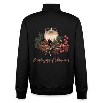 Motif de Noël rustique - Sweat zippé unisexe en coton bio Stanley/Stella - noir - Dos - AI Model Male 185 light (185cm)