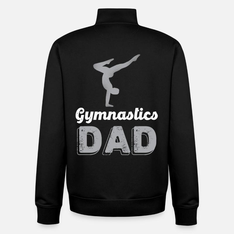 Gymnastics Dad Silhouette Design - Unisex Organic Zip Sweatshirt by Stanley/Stella - black