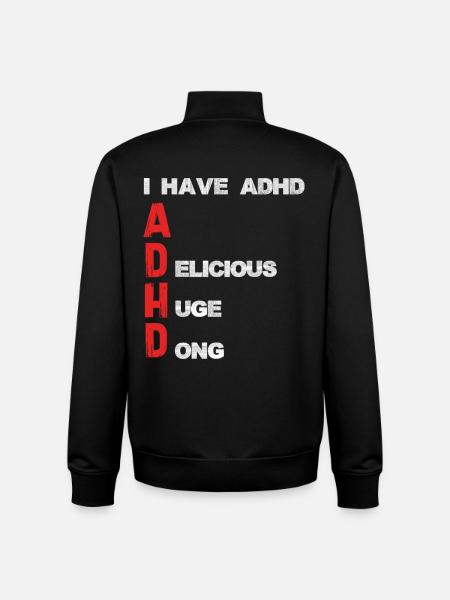 ADHD Lettering Vertical Accents - Unisex Organic Zip Sweatshirt by Stanley/Stella - black