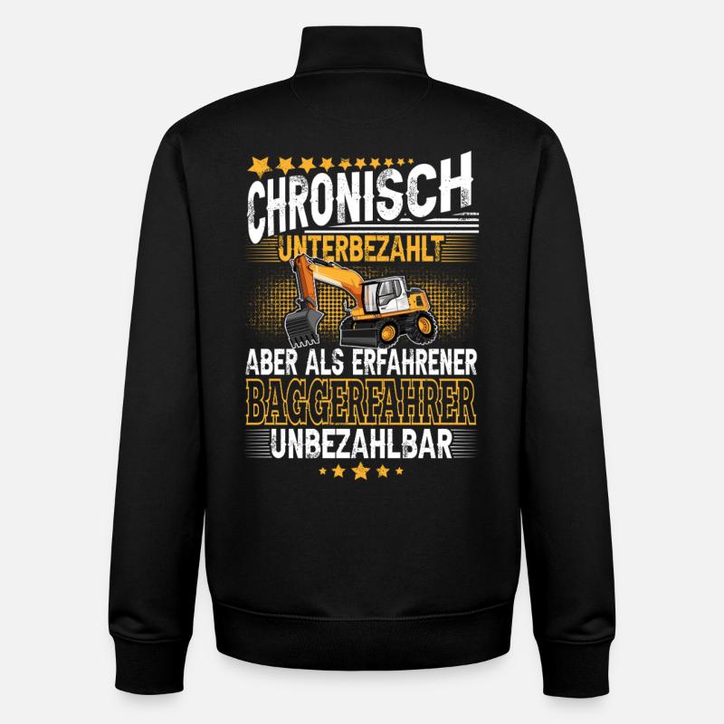 Baggerfahrer - Unisex Organic Zip Sweatshirt von Stanley/Stella - Schwarz