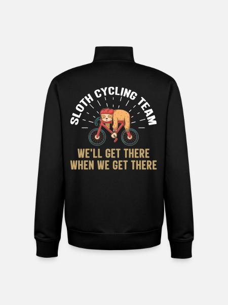 Sloth Cycling Bicycle - Unisex Organic Zip Sweatshirt by Stanley/Stella - black
