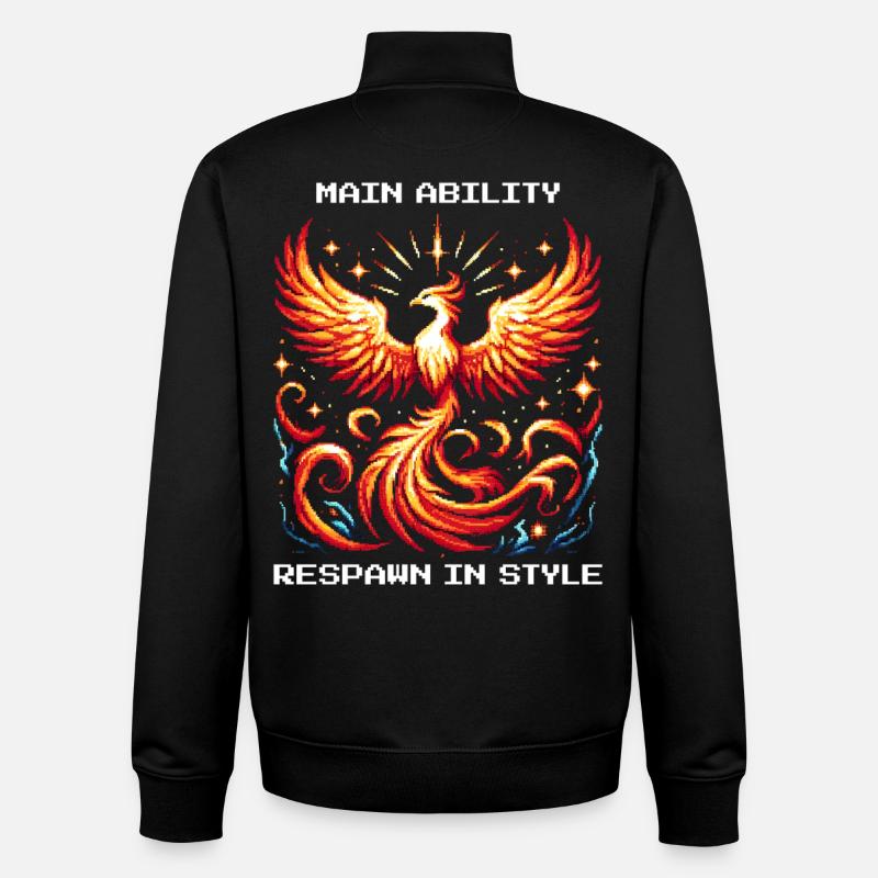 Hauptfähigkeit: Respawn mit Stil | Phönix - Unisex Organic Zip Sweatshirt von Stanley/Stella - Schwarz