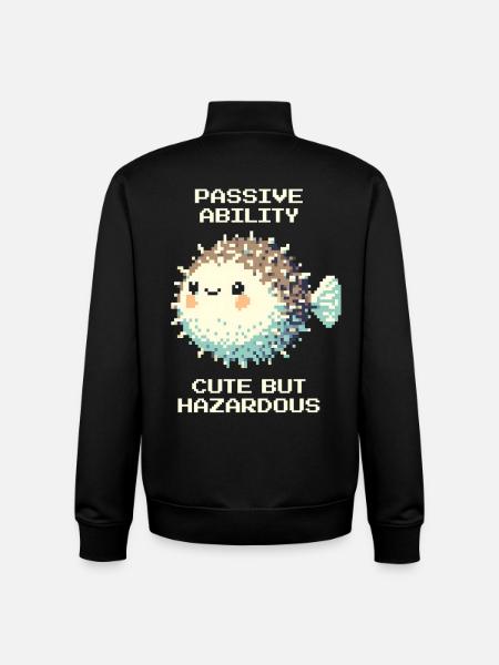 Passiv: süß, doch gefährlich | Kugelfisch - Unisex Organic Zip Sweatshirt by Stanley/Stella - black