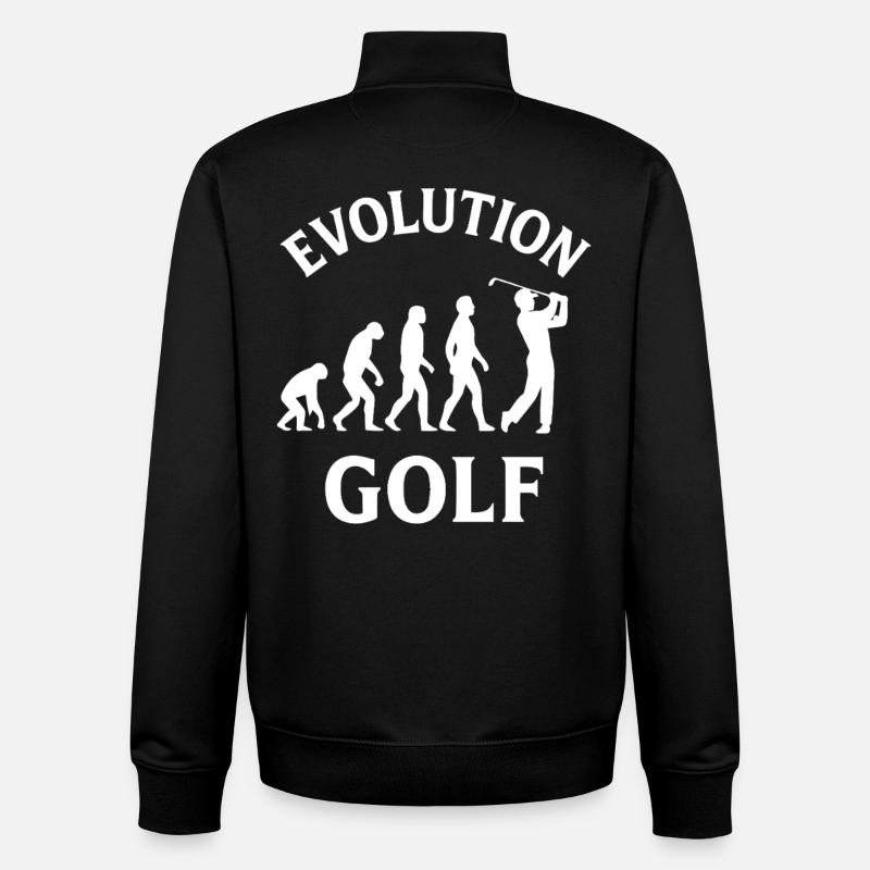 Evolution Golf Lustiges Golfdesign - Unisex Organic Zip Sweatshirt von Stanley/Stella - Schwarz