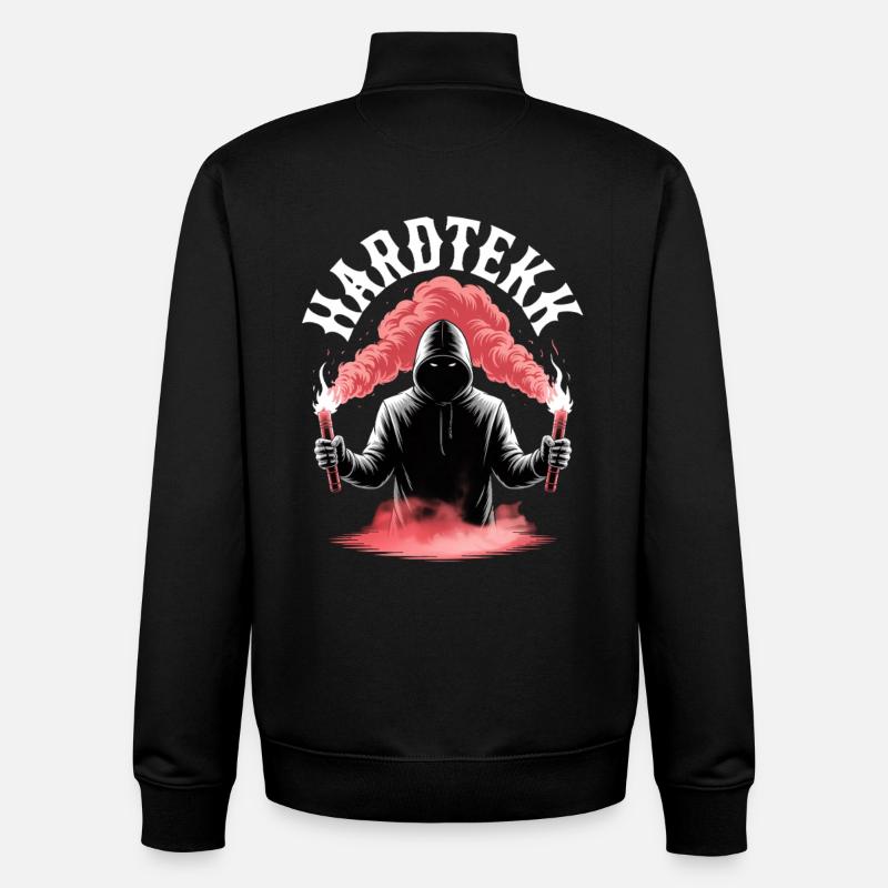 Hardtekk Tekke Allemagne de l’Est - Sweat zippé unisexe en coton bio Stanley/Stella - noir