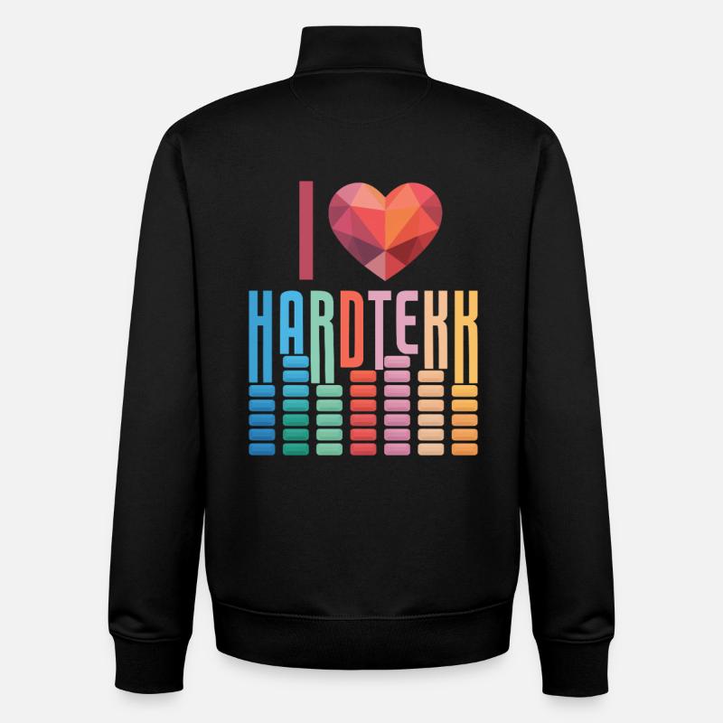 Hardtekk Tekke Allemagne de l’Est - Sweat zippé unisexe en coton bio Stanley/Stella - noir