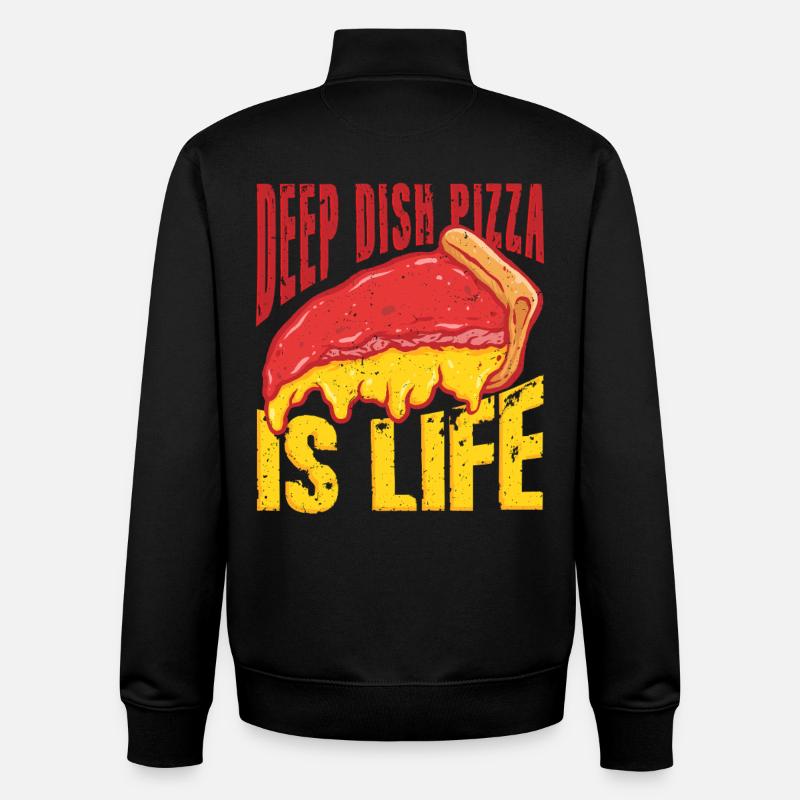 Deep Dish Pizza Is Life Chicargo - Unisex Organic Zip Sweatshirt von Stanley/Stella - Schwarz