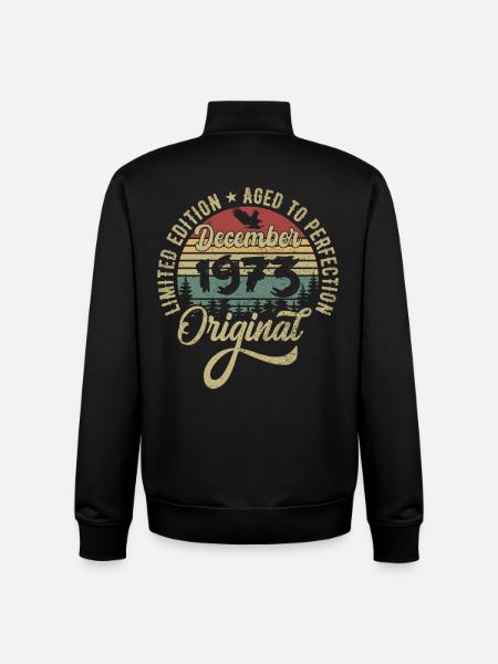 December 1973 - Legend since December 1973 - Unisex Organic Zip Sweatshirt by Stanley/Stella - black