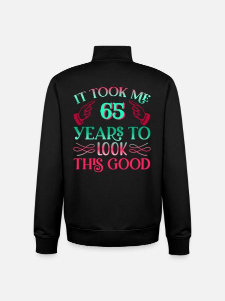 Il a fallu 65 ans pour qu’il soit aussi beau - Sweat zippé unisexe en coton bio Stanley/Stella - noir