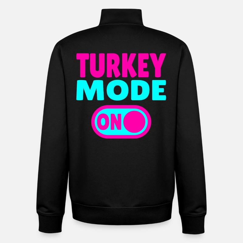 Turkey Mode ON - Unisex Organic Zip Sweatshirt by Stanley/Stella - black